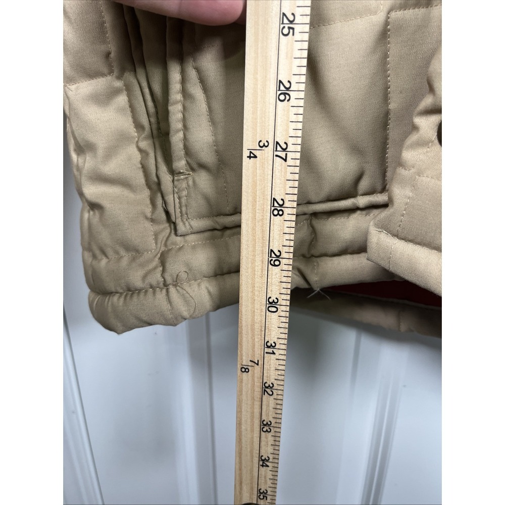 Vintage JCPenny Parka Coat Khaki Color Puffer Design 70s Era Hood Men's LL - Picture 12 of 15